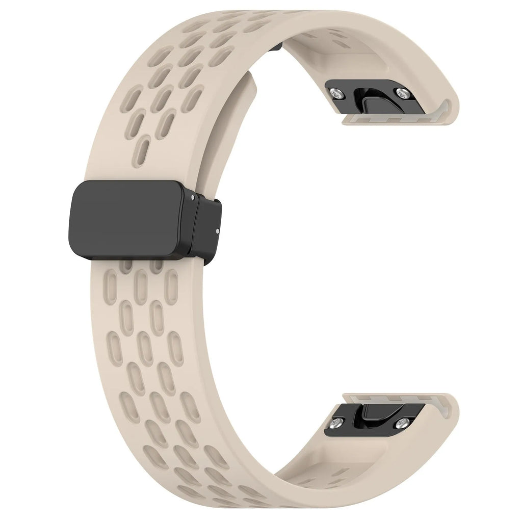 Garmin Fenix quick release watch strap in multiple colours showing 20mm, 22mm, and 26mm sizes with screwdriver tool.