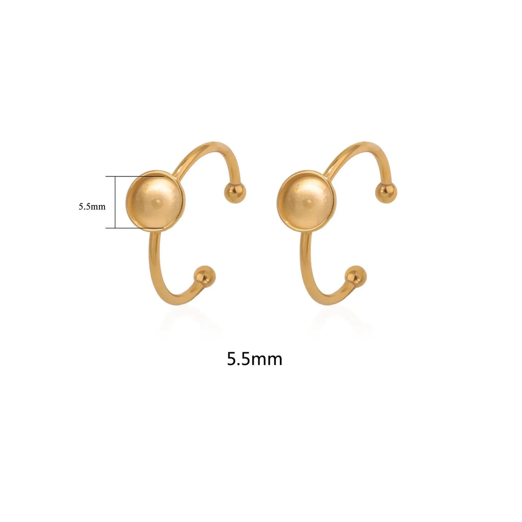 Stainless steel golden electroplated ring setting with totem pattern for DIY jewellery making.