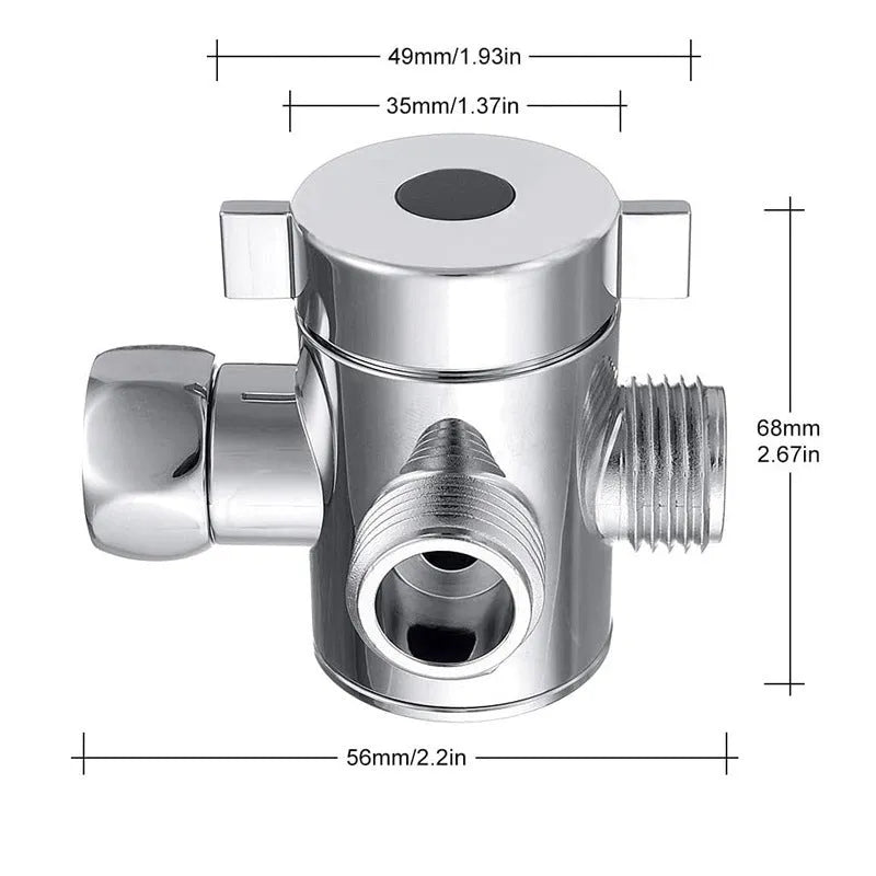 Copper shower water distributor with modern design for bathroom plumbing connections