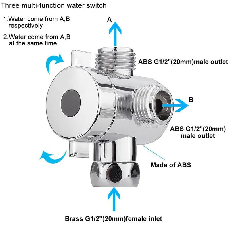 Copper shower water distributor with modern design for bathroom plumbing connections