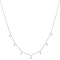 Drop-shaped artificial zircon pendant on an adjustable O-chain necklace in a choice of silver, rose gold, or golden yellow finish.