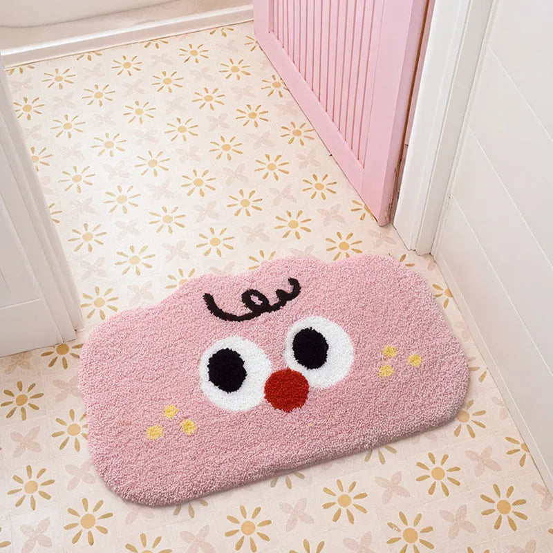 Cartoon anime printed bathroom mat in cashmere-like polyester with multiple colour options