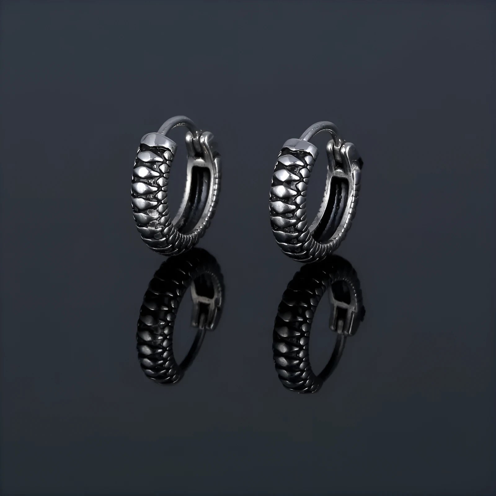 Silver retro twist geometric stripe earrings made from stainless steel with a sporty style.