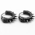 Black geometric alloy motorcycle punk earrings for men and women