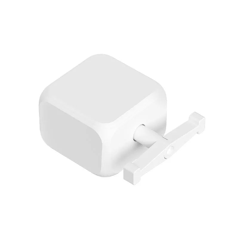 White plastic Bluetooth rocker arm finger robot remote control with compact dimensions.
