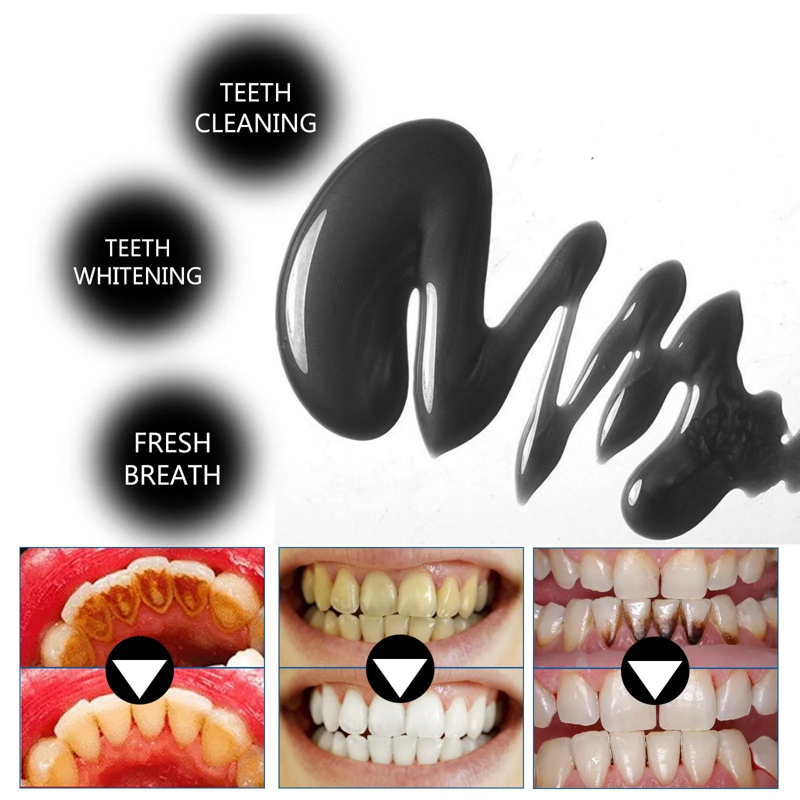 30ml bamboo charcoal bright white stain removing toothpaste tube with mint formula