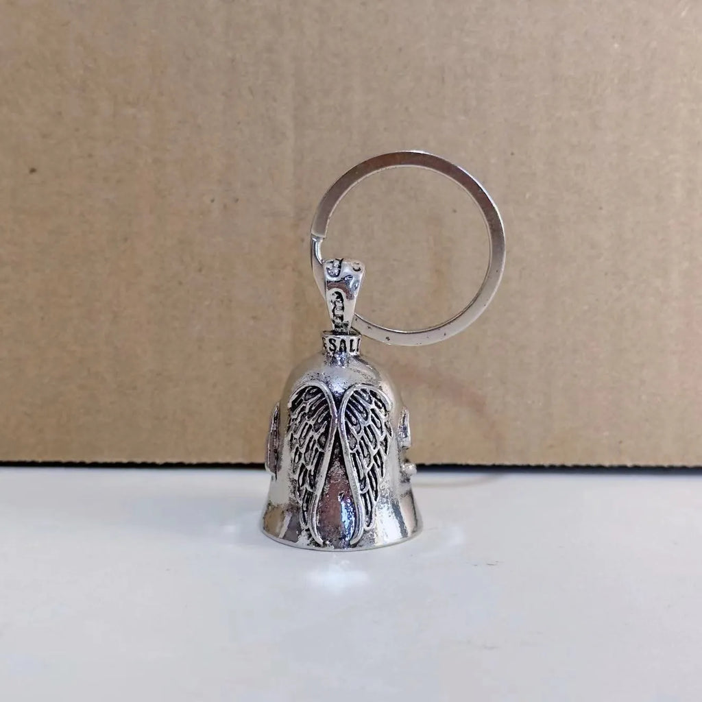 Vintage white angel wings feather pendant necklace and keychain jewellery set