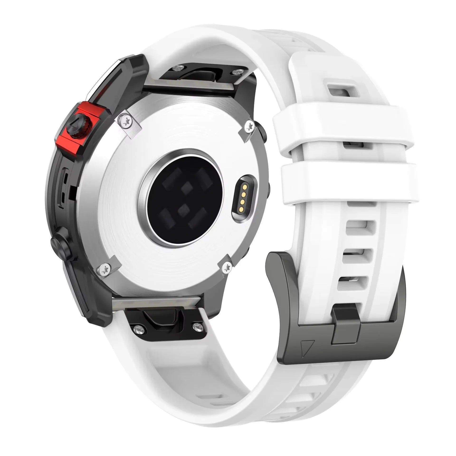 Jiaming Fenix7 quick release silicone watchband in multiple colours showing 20mm, 22mm, and 26mm width options.