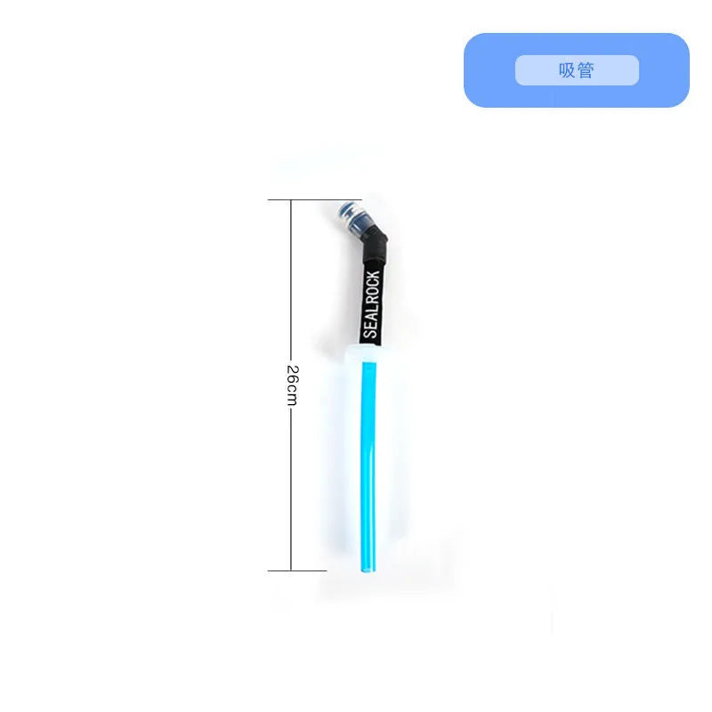 Plastic portable straw with suction tube for mountain climbing and biking.