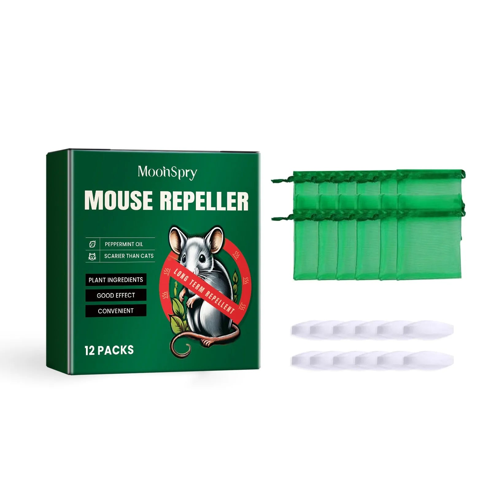 Natural rat repellent spray bottle with essential oil formula for home and car rodent protection