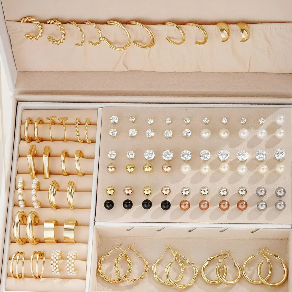 108 geometric alloy earrings with gold and yellow electroplated finishes