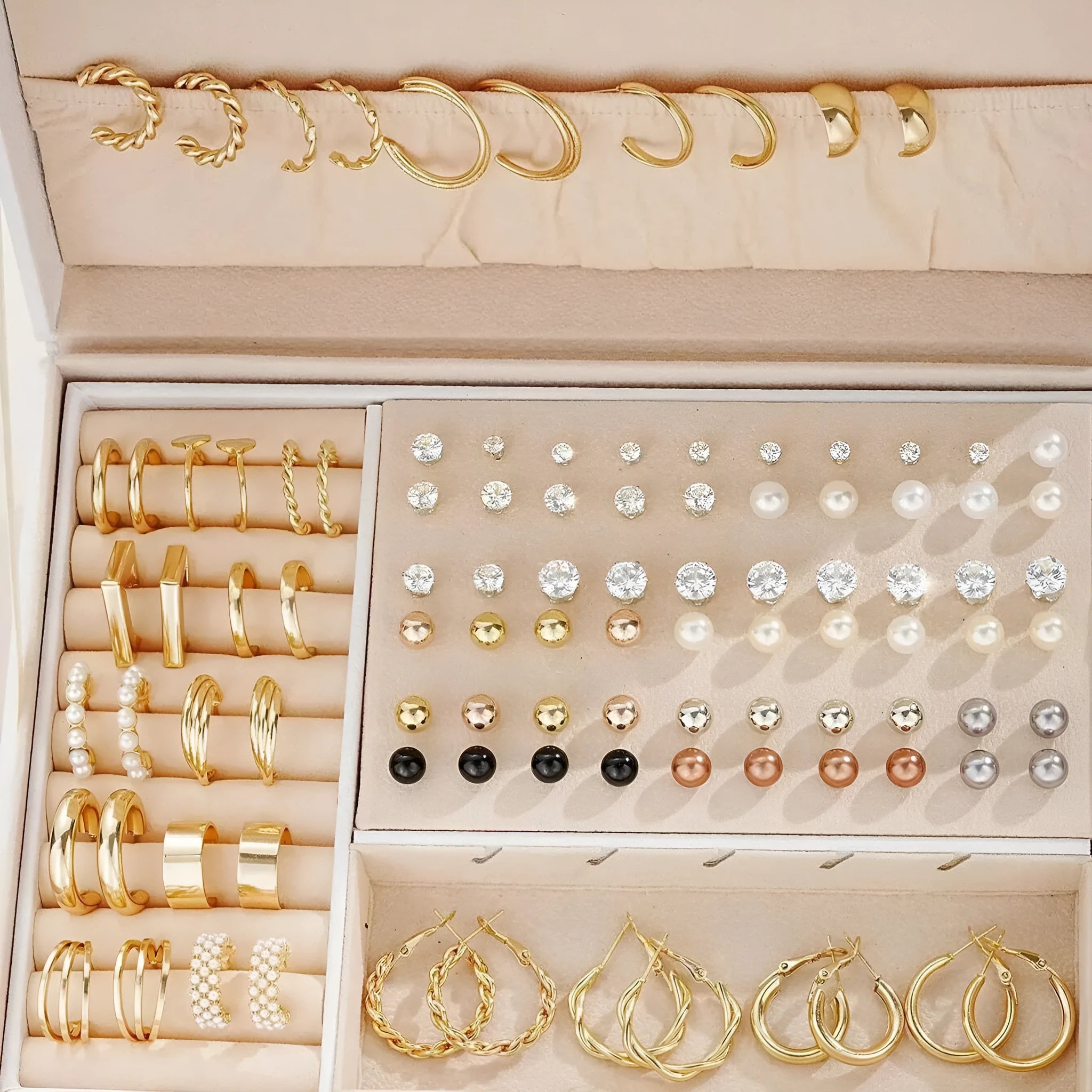 108 geometric alloy earrings with gold and yellow electroplated finishes