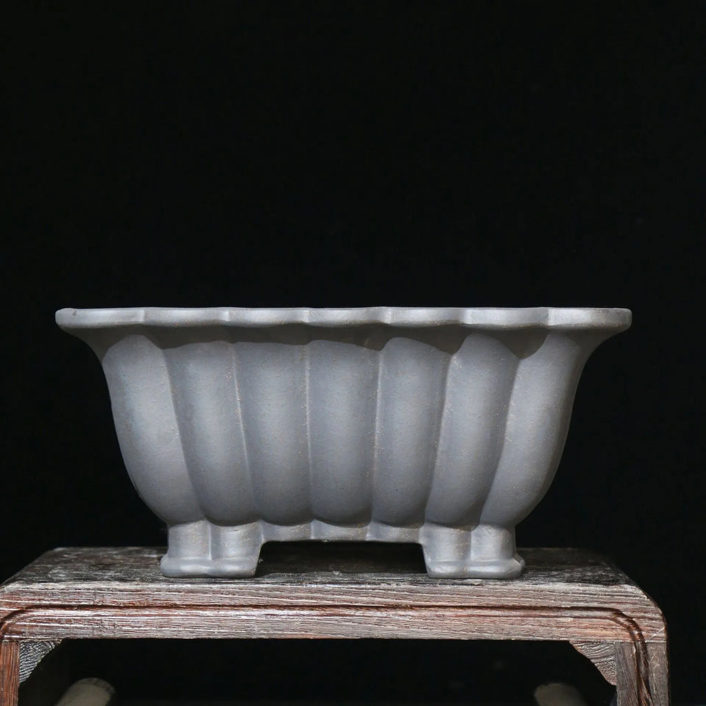 Purple sand ceramic square bonsai pot with classical styling and 37cm diameter