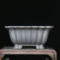 Purple sand ceramic square bonsai pot with classical styling and 37cm diameter