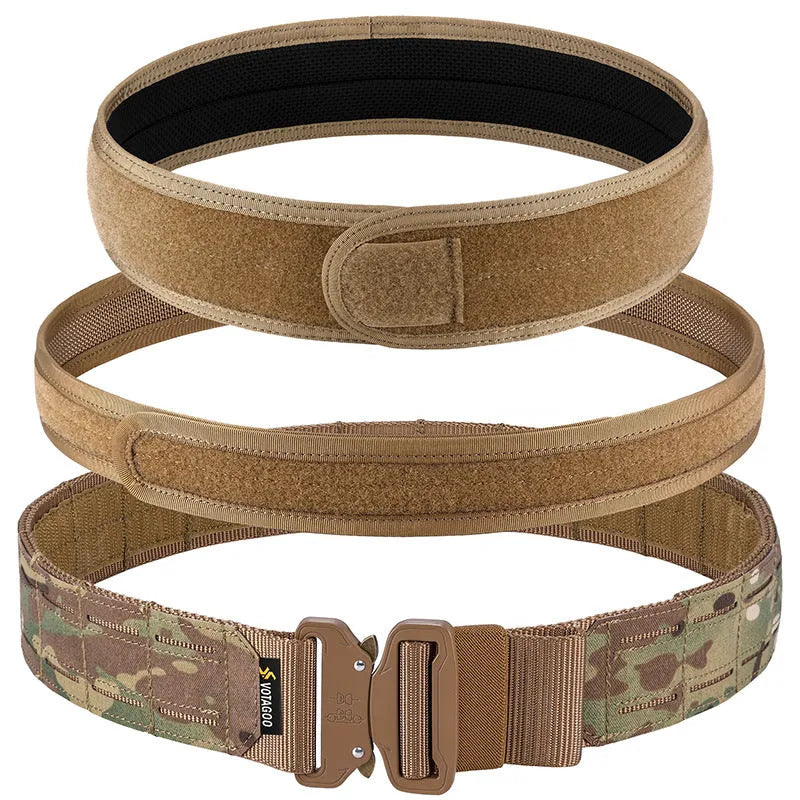 VOTAGOO thick 2-inch nylon tactical belt with an alloy quick-release buckle in CP camouflage colour.