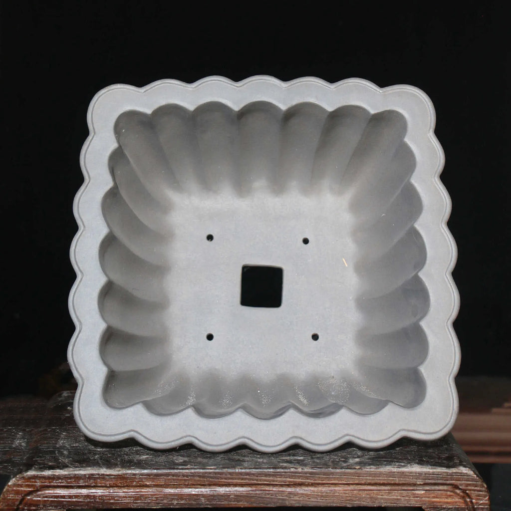 Purple sand ceramic square bonsai pot with classical styling and 37cm diameter