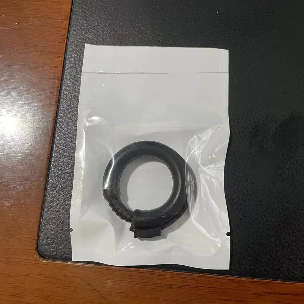 Silicone delayed ejaculation men's ring in black and white colours