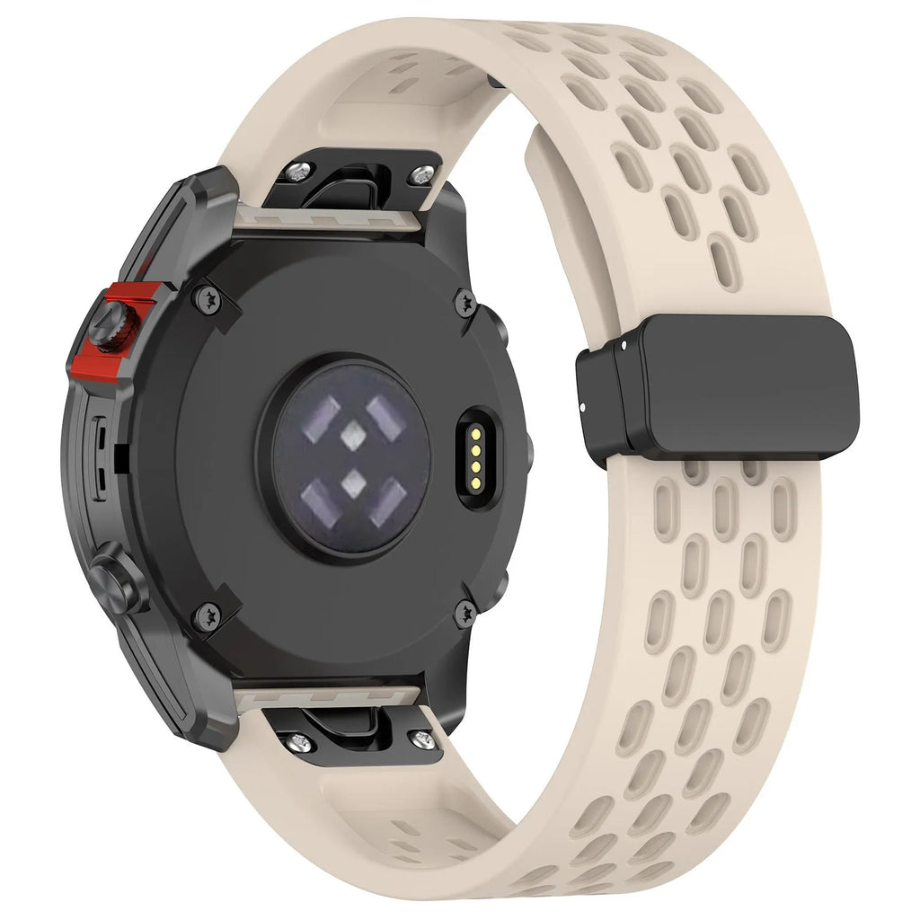 Garmin Fenix quick release watch strap in multiple colours showing 20mm, 22mm, and 26mm sizes with screwdriver tool.
