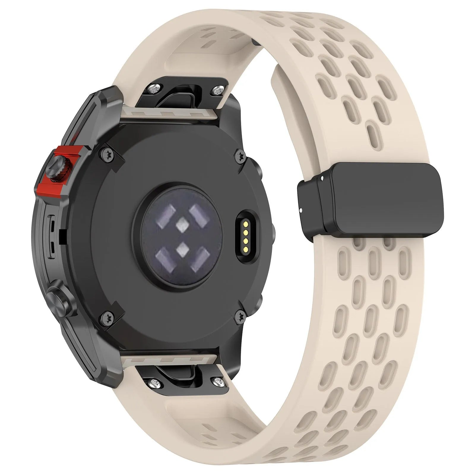 Garmin Fenix quick release watch strap in multiple colours showing 20mm, 22mm, and 26mm sizes with screwdriver tool.