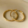 40mm diameter gold and silver electroplated metal circle hoop earrings