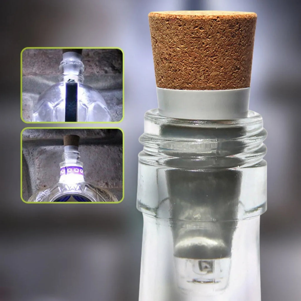 Plastic rechargeable LED luminous cork light for bottle top decoration.