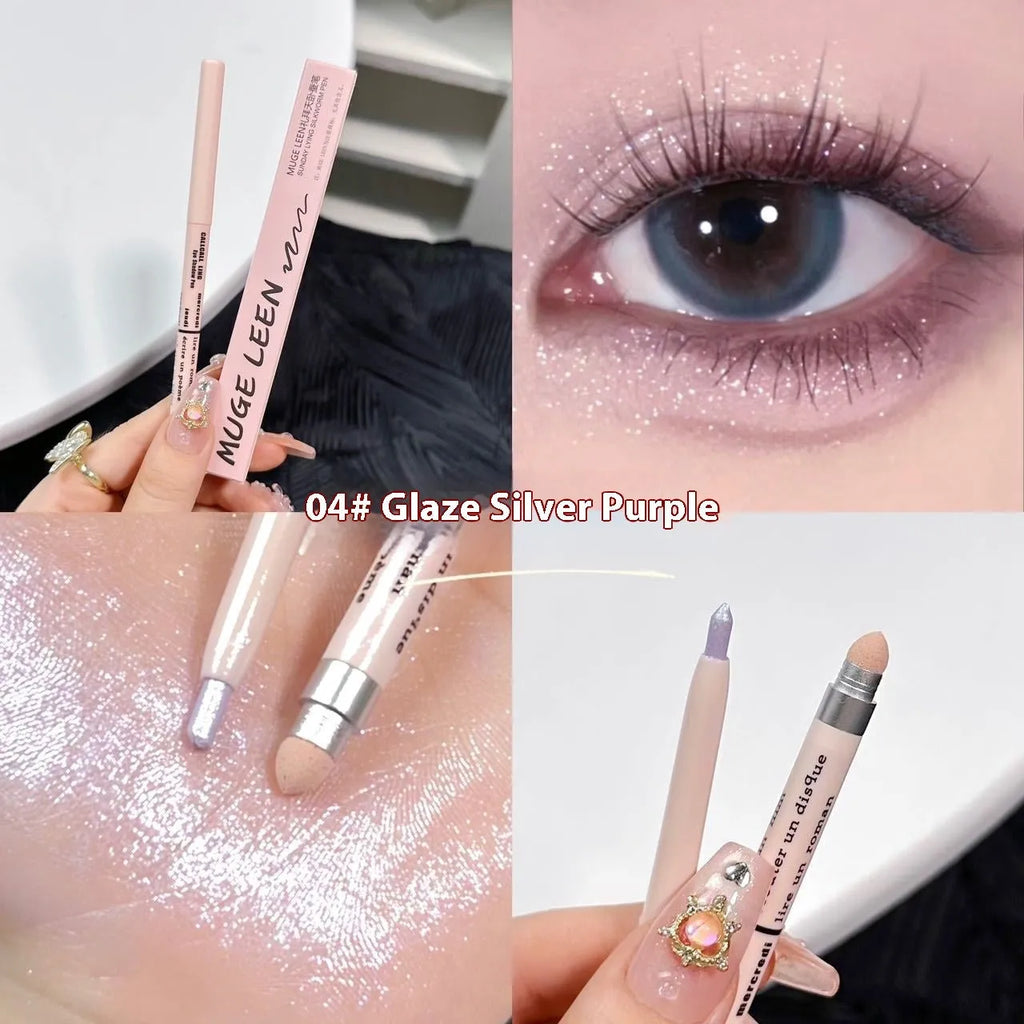 Waterproof and sweat-proof 2-in-1 eyeliner pen showing range of 15 colour shades including gold, purple, silver and brown