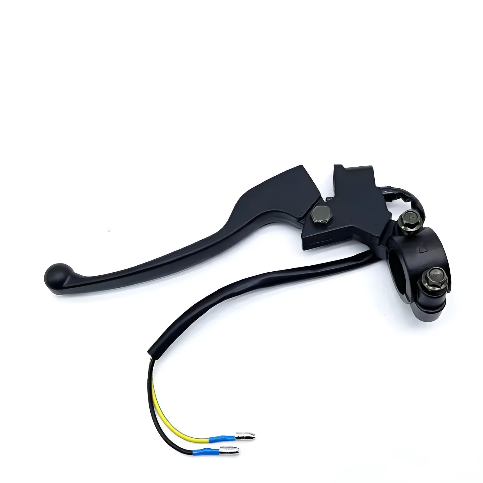 Aluminium motorcycle brake handle assembly with integrated power cut-off switch and 22mm thickness