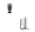 Grey double-head rotating cup brush with suction cups for wall mounting, length 17.5cm.
