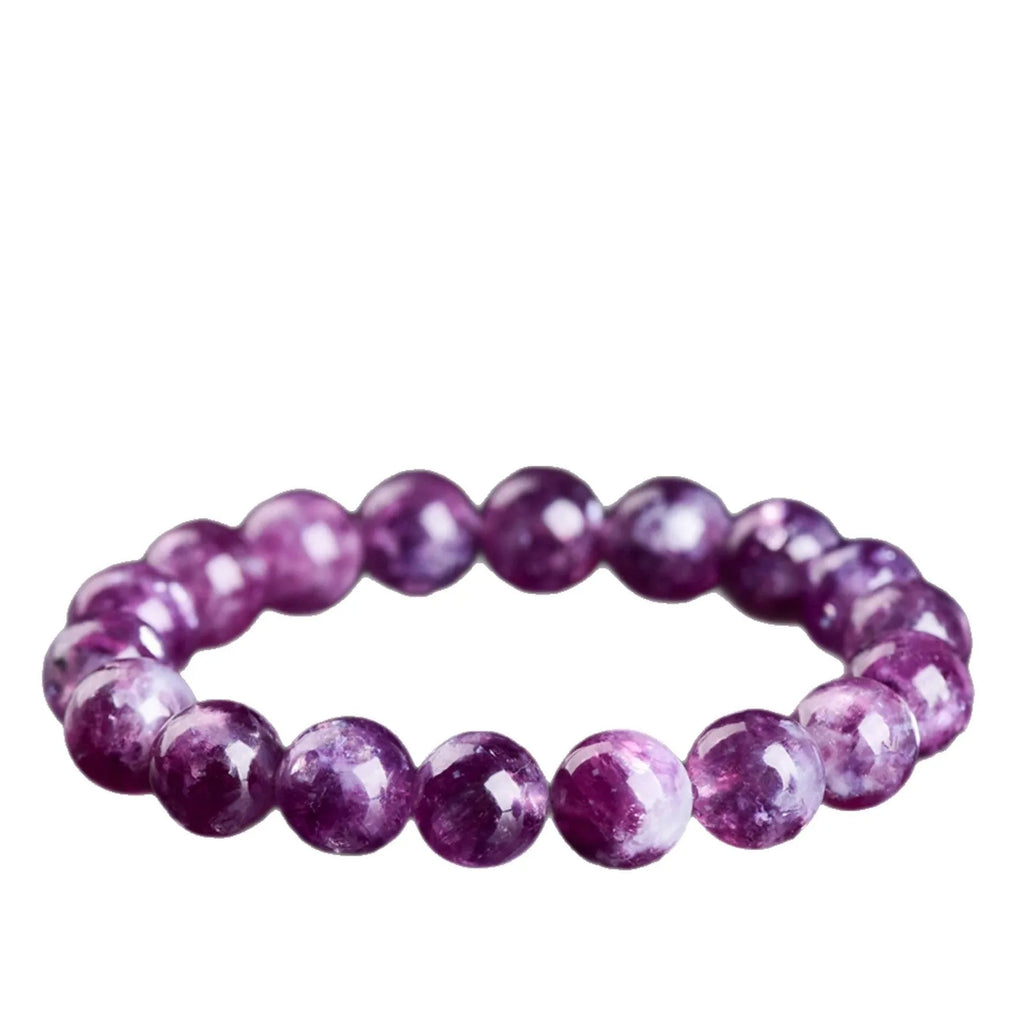 Grandmother crystal bracelet with geometric purple beads in Korean style design