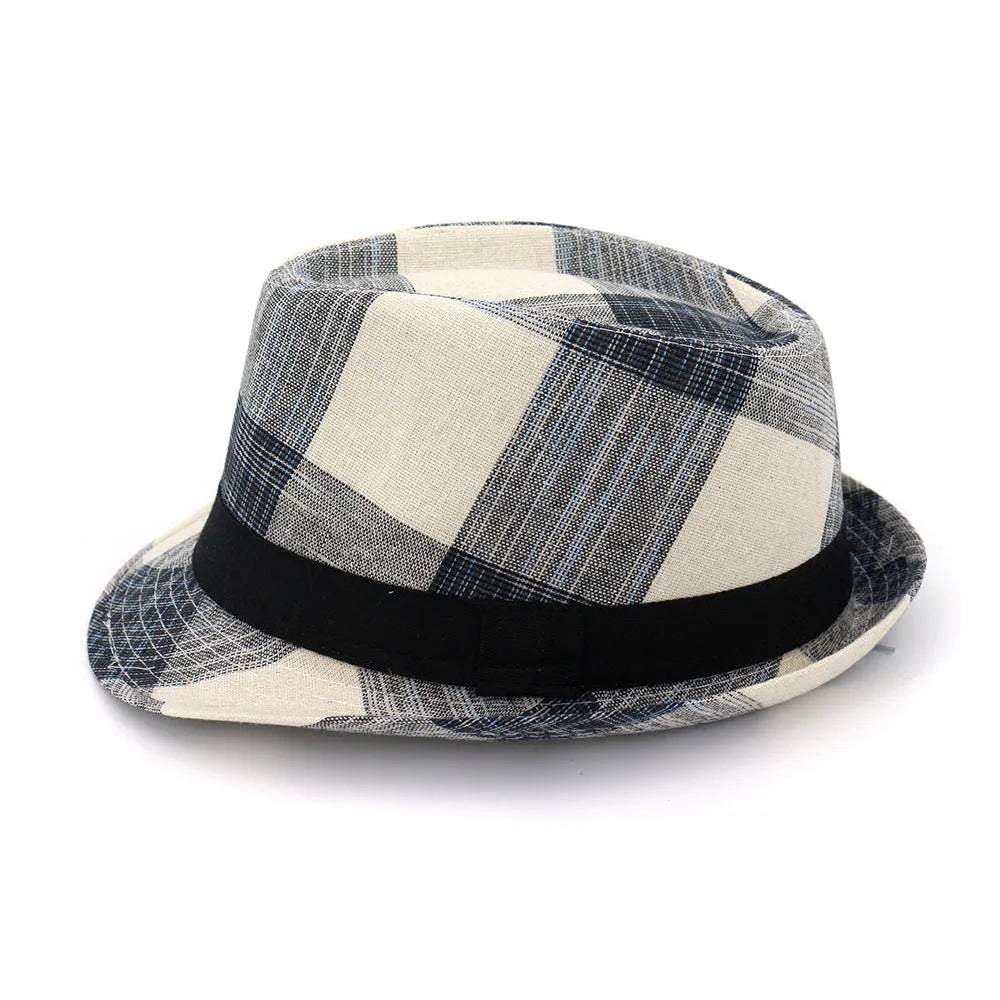 A black or blue polyester sun hat with a bell crown design for outdoor travel.