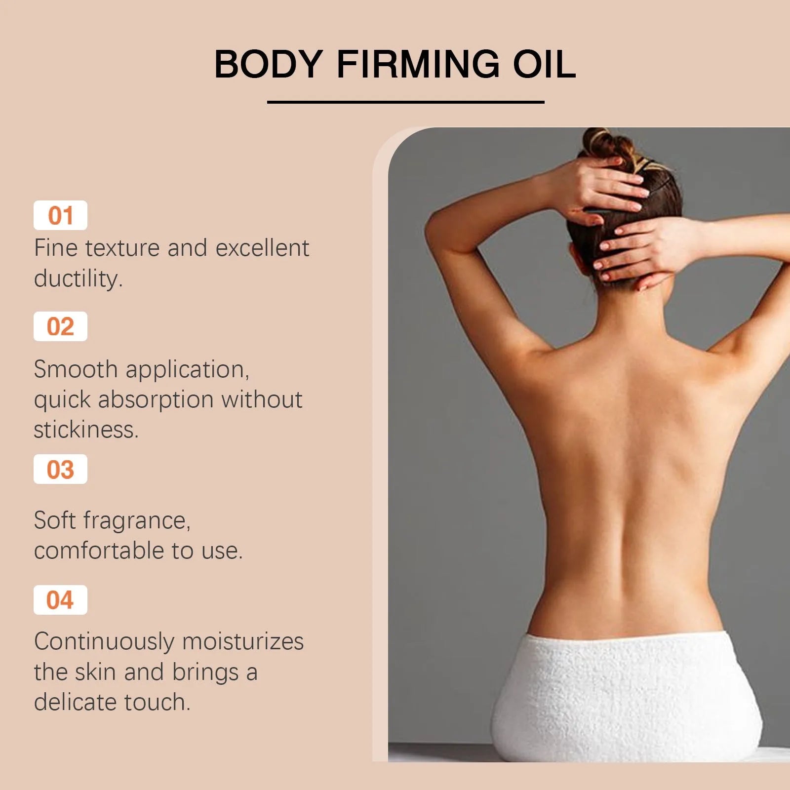 100ml bottle of nourishing firming body oil with coffee seed oil and hyaluronic acid formula