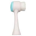 Blue and pink easy-clean nylon pet paw brush for dogs and cats on a white background.