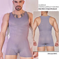 Men's striped nylon jumpsuit in free size available in black, white and dark grey