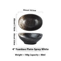 Oval Japanese ceramic sauce dipping bowl with traditional pattern design