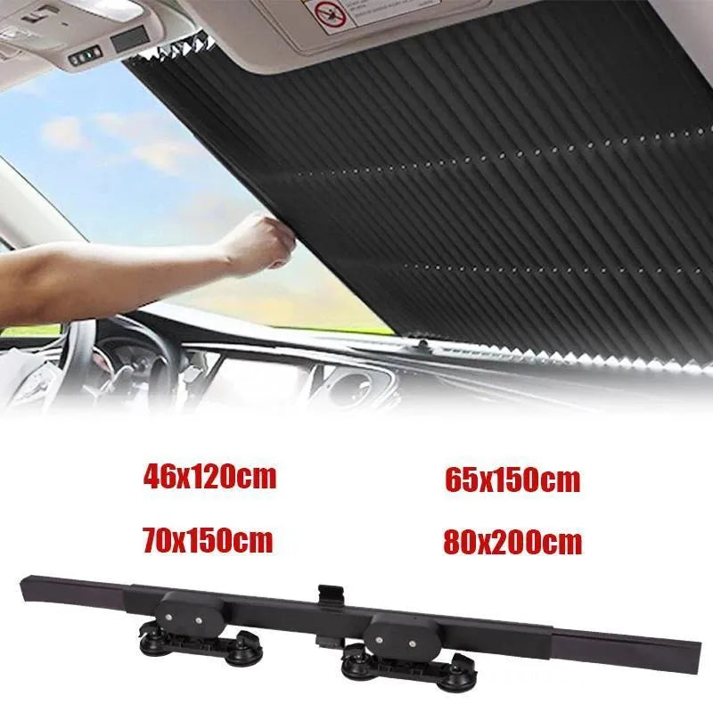 Retractable aluminium foil car windscreen sunshade 46x120cm for special vehicle windows