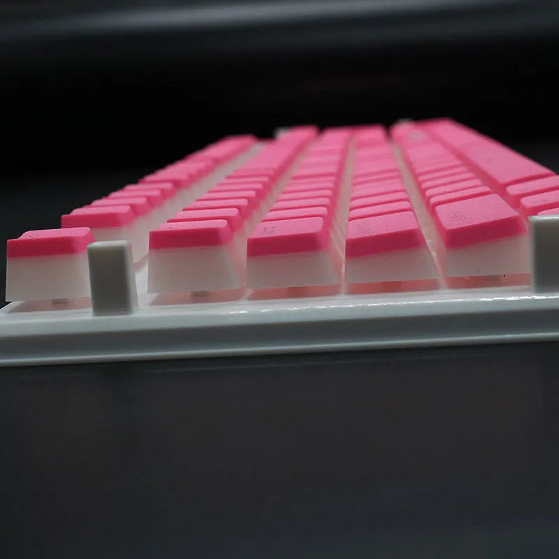 108-key pudding keycap set with transparent sides for mechanical keyboards in various colour options