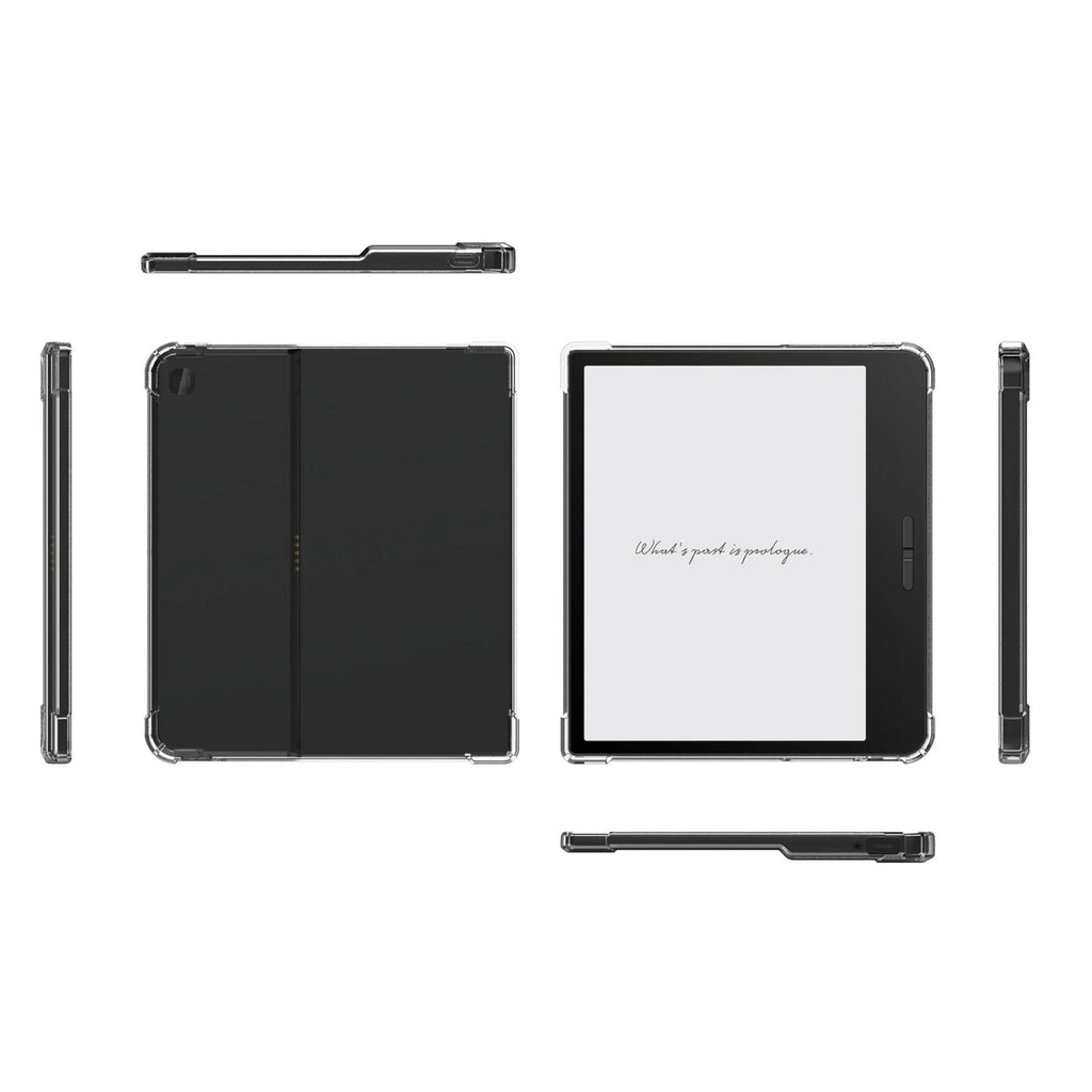 Transparent airbag protective phone case for a 7-inch Xiaomi e-reader on a white background.