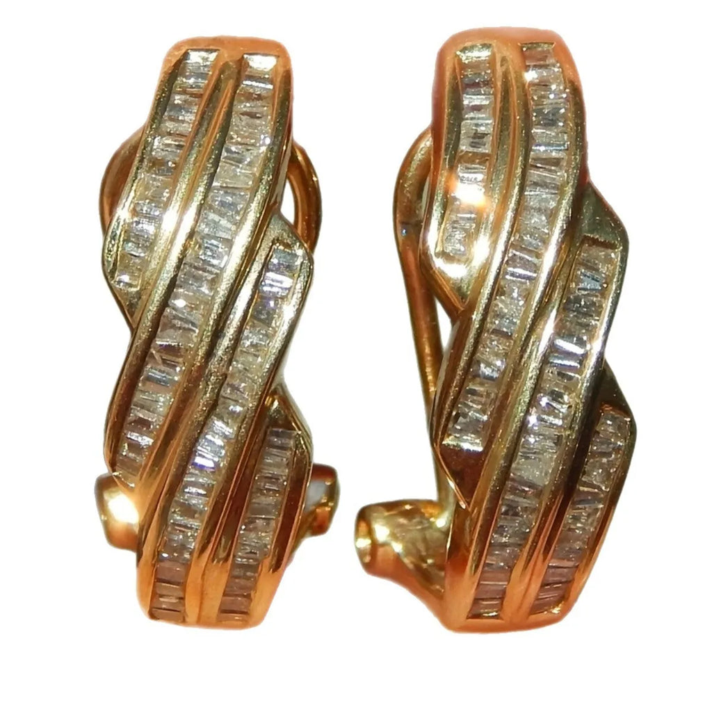 Geometric round drop earrings in gold-coloured copper with retro fashion style