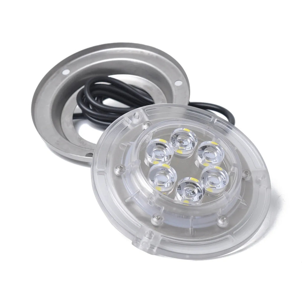 Stainless steel underwater light 12V 6 LED white IP68 marine boat yacht accessory 92.8mm diameter