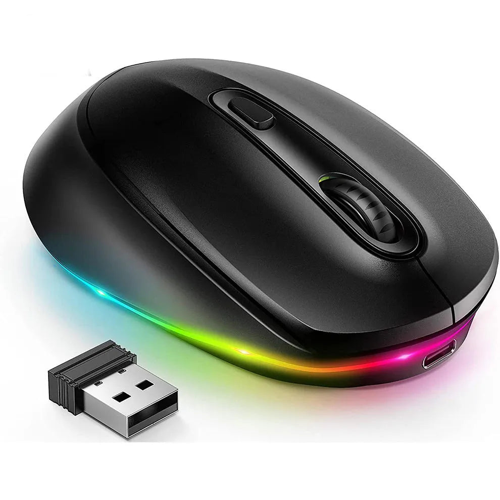 24g lightweight wireless rechargeable mouse with USB cable in multiple colour options