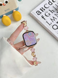 Metal chain strap for Apple iWatch Xingyue style snap button closure blue silver colours