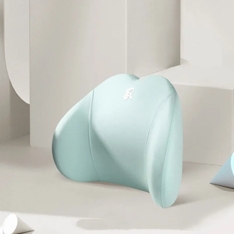 Heart-shaped memory foam car pillow set with headrest and lumbar support pillows in cotton covers