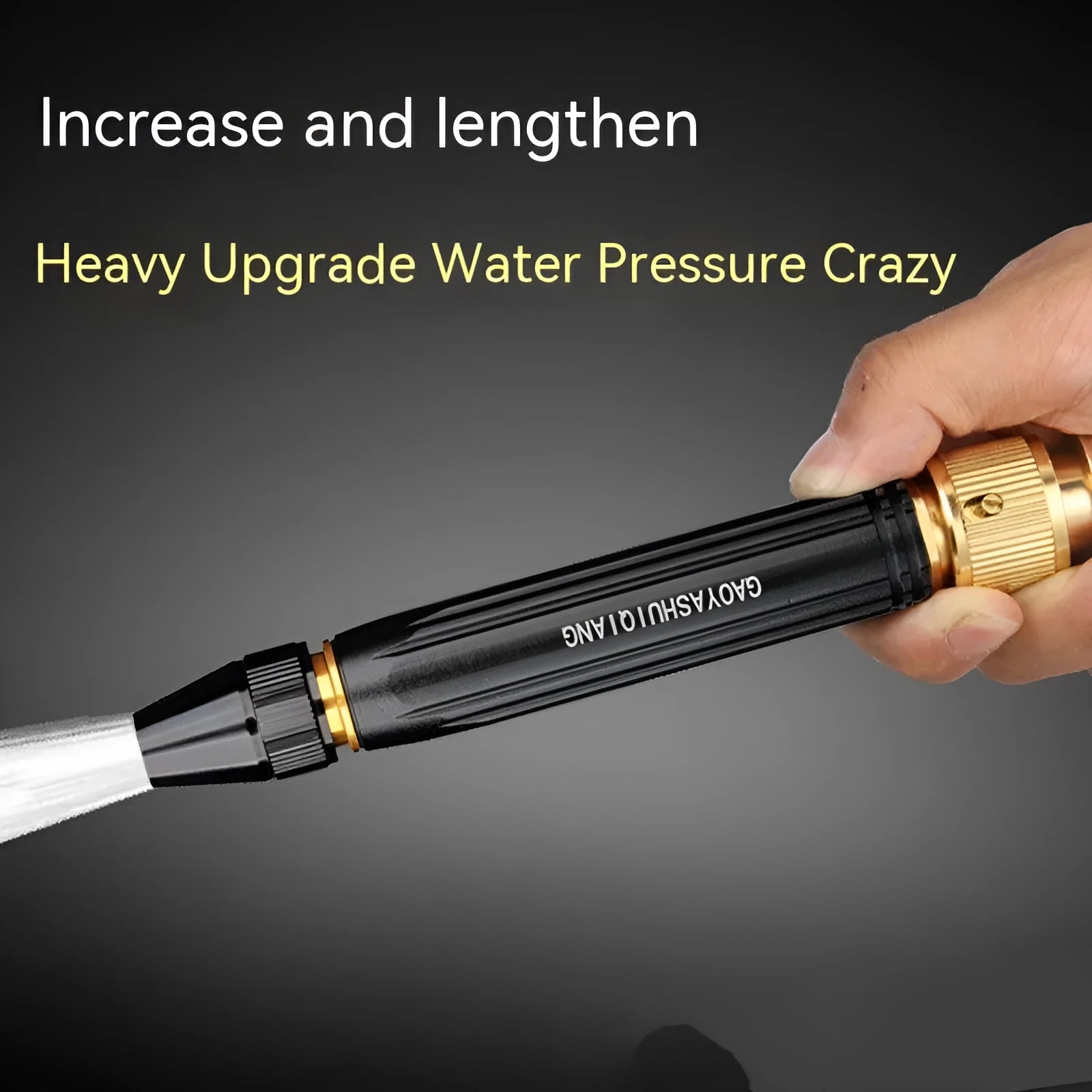 Black King Kong handheld alloy car washing spray gun with garden hose connection
