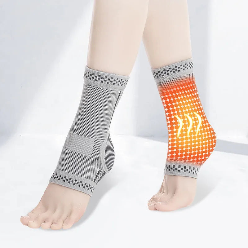 Graphene ankle brace compression sleeve for sprained ankle support with breathable fabric