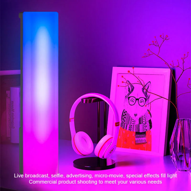 3D RGB music voice-activated rhythm table top ambiance lamp in white or black shell