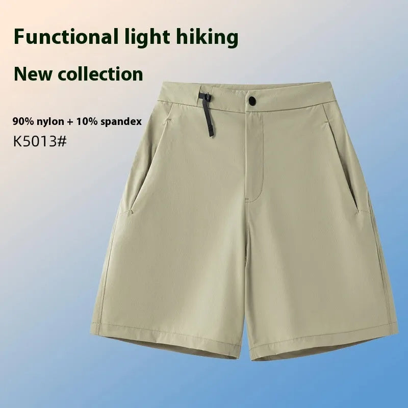 Men's quick-drying nylon sports shorts in Army Green colour with 3D elastic cut.