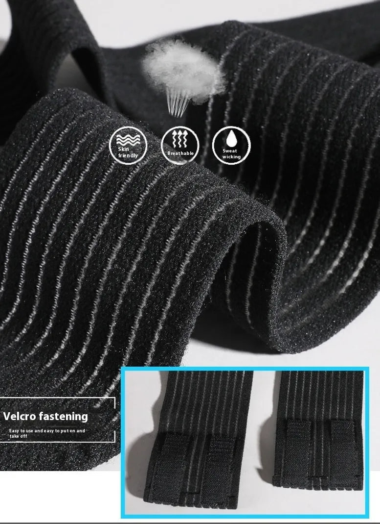 Adjustable black sports ankle support bandage for running, basketball, and cycling