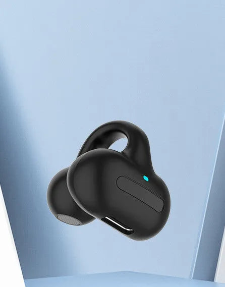 Clip-style Bluetooth headset earphones in silicone construction with ear-to-ear design