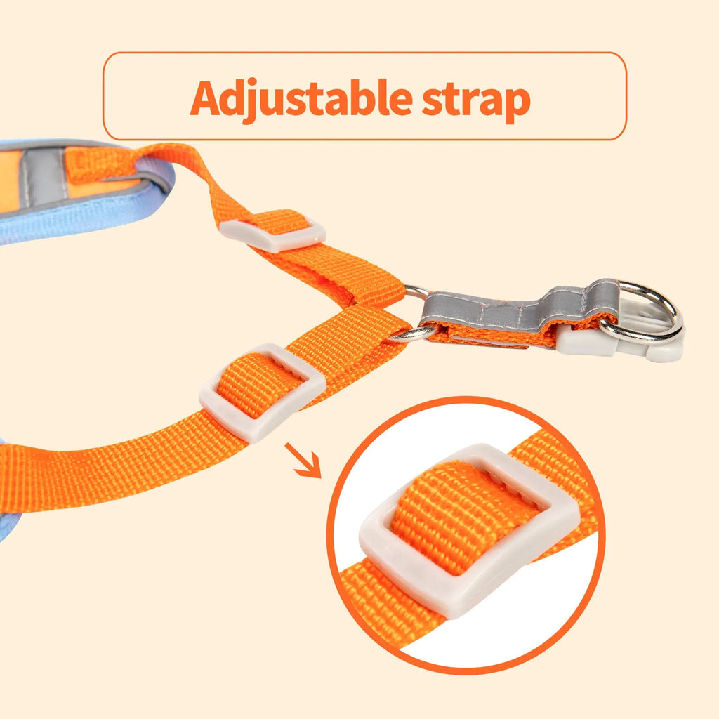 Adjustable dog harness with haulage rope in multiple colours and sizes for pet control