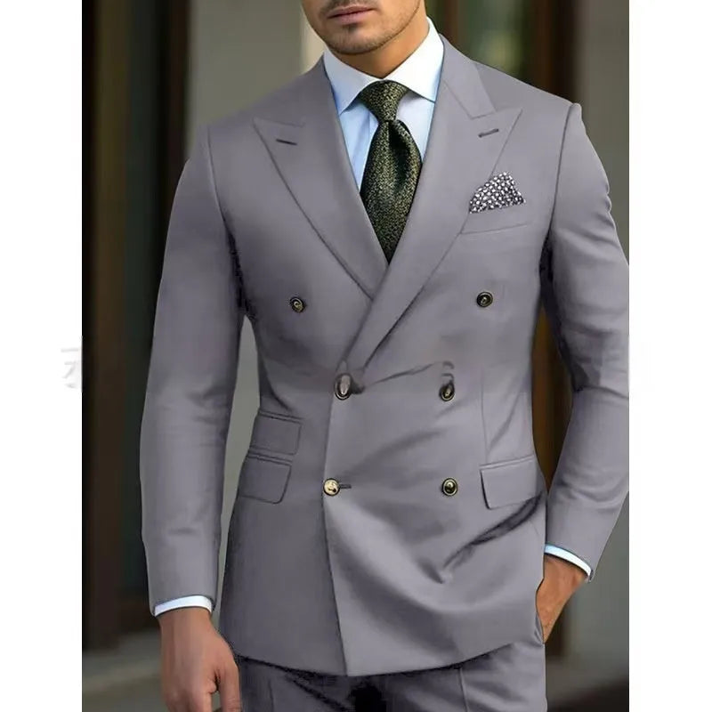 Men's regular fit two-piece suit in a light business style, shown in a choice of colours.